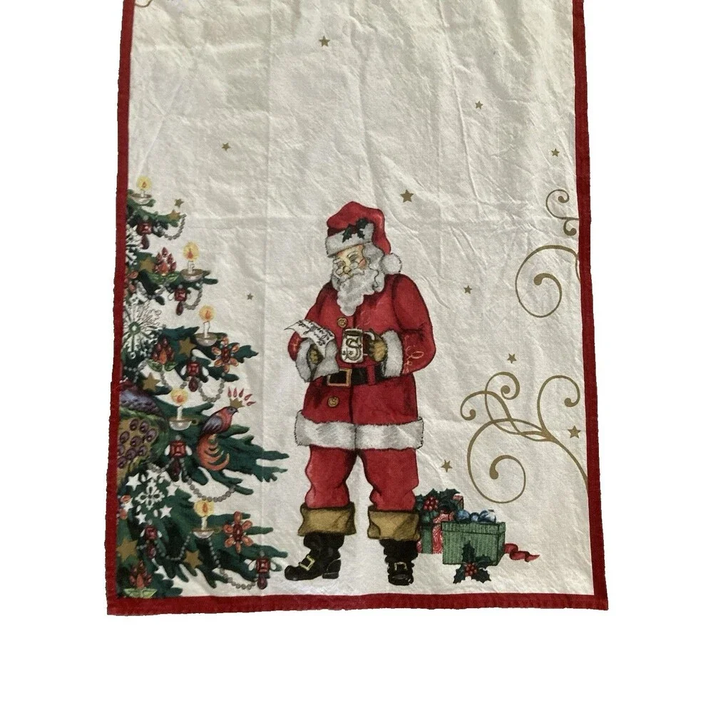 WILLIAMS SONOMA CHRISTMAS SANTA TEA TOWEL COTTON 30